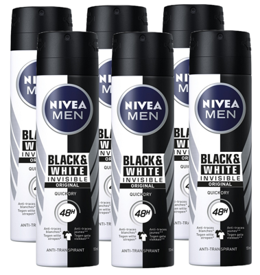 Nivea Men Black & White Invisible Original Deodorant Spray Voordeelverpakking
