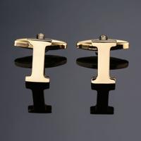 1 paar gouden letters A-Z naam Manchetknopen mannen Frans shirt Manchetknopen (I)