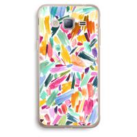 Watercolor Brushstrokes: Samsung Galaxy J3 (2016) Transparant Hoesje - thumbnail