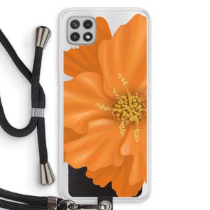 Orange Ellila flower: Samsung Galaxy A22 4G Transparant Hoesje met koord