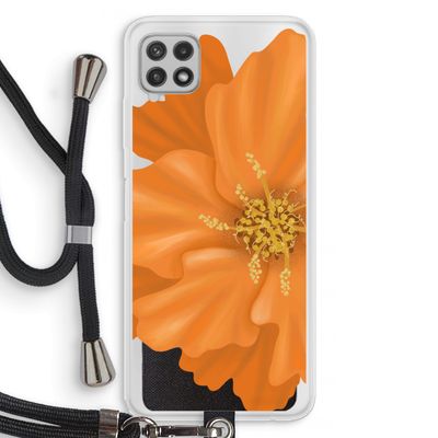 Orange Ellila flower: Samsung Galaxy A22 4G Transparant Hoesje met koord
