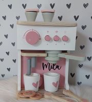 ''Label Label'' houten espresso machine roze (met naam) - thumbnail