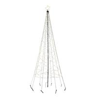 Vlaggenmast kerstboom met ster - verlichting - 480 leds - D160 x H320 cm - warm wit