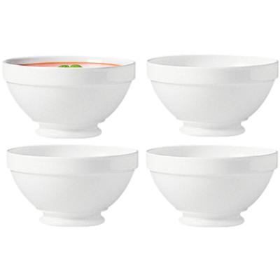 Soepkommen Horeca Bowls - 8x - wit - D13 x 7 cm - opaal - schaaltjes op kleine voet - stapelbaar