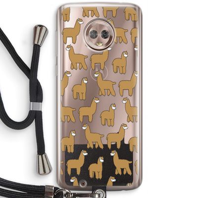 Alpacas: Motorola Moto G6 Transparant Hoesje met koord