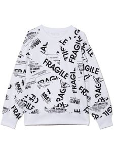 MM6 Maison Margiela Kids sweat Fragile à encolure ras du cou - Blanc
