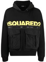 DSQUARED2 hoodie cargo à logo imprimé - Noir - thumbnail