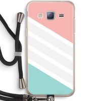 Strepen pastel: Samsung Galaxy J3 (2016) Transparant Hoesje met koord
