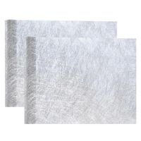 Tafelloper op rol - 2x - metallic zilver - 30 x 500 cm - non woven polyester