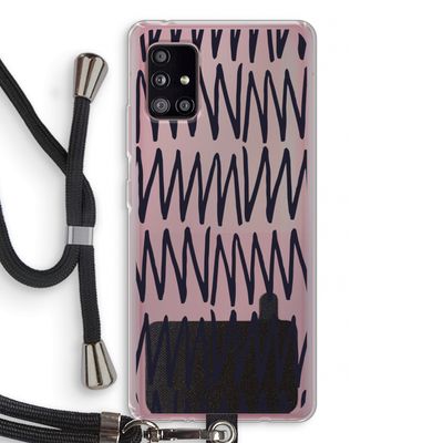 Marrakech Zigzag: Samsung Galaxy A51 5G Transparant Hoesje met koord
