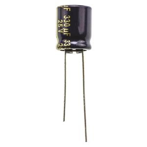 Panasonic Elektrolytische condensator Radiaal bedraad 5 mm 330 µF 25 V 20 % (Ø) 10 mm 1 stuk(s)