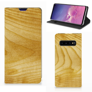 Samsung Galaxy S10 Book Wallet Case Licht Hout