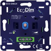 EcoDim LED Dimmer 0-300W - Universeel - Fase Aan-/Afsnijding - Inbouw
