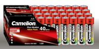 Camelion 11104006 Plus Alkaline Batterie LR06 (Mignon, AA, 40er-Pack) rot/gold Wegwerpbatterij - thumbnail
