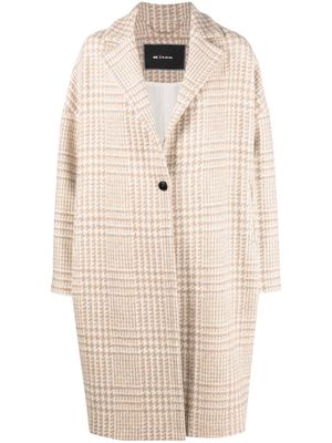 Kiton manteau boutonné à motif pied-de-poule - Tons neutres