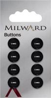 Milward Ronde Matte Knoop Zwart 11mm (8 stuks)