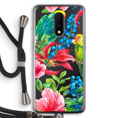 Papegaaien: OnePlus 7 Transparant Hoesje met koord