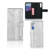 OnePlus Nord Book Style Case White Wood