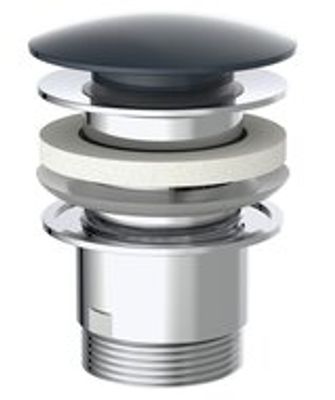 Design CLIC-CLAC Waste, met Overloop, 1 ¼" x 65 mm, Mat Zwart