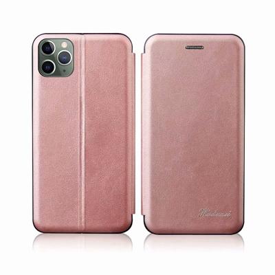 Voor iPhone 11 Pro TPU + PU geïntegreerde spanning magnetische kaarthouder retro lederen draagtas (Rose Gold)