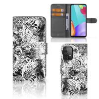Telefoonhoesje met Naam Samsung Galaxy A52 Skulls Angel | Portemonnee hoesje