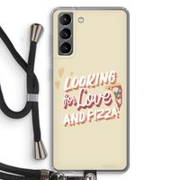 Pizza is the answer: Samsung Galaxy S21 Transparant Hoesje met koord