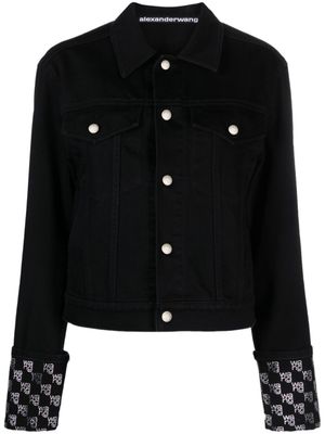 Alexander Wang bob en jean à logo strassé - Noir