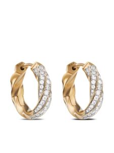 David Yurman boucles d'oreilles Cable Edge en or 18ct serties de diamants