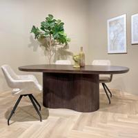 Livingfurn Ovale Eettafel 'Sevilla' Mangohout, 250 x 110cm, kleur Bruin