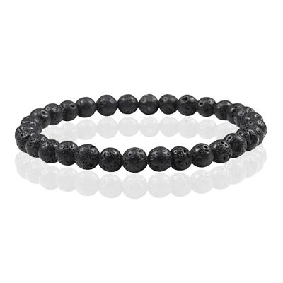 6mm Memphis Natuursteen Armband - Lava