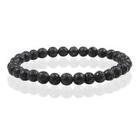 6mm Memphis Natuursteen Armband - Lava