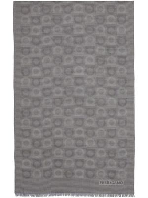 Ferragamo écharpe à motif Gancini - Gris