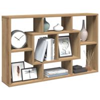 Wandschap 85x16x52,5 cm bewerkt hout artisanaal eikenkleurig