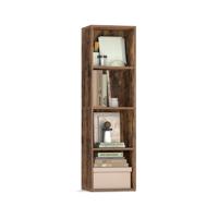 Boekenrek met open planken, vintage bruin / 4 verdiepingen（ 30B cm）