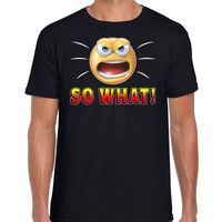 Funny emoticon t-shirt So what zwart heren - thumbnail