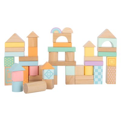 Small Foot houten bouwblokken pastel, 50dlg.