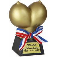 Widmann Trofee/award gouden borsten/tieten - 13 cm - Fun prijs mooiste borsten - Fopartikelen - thumbnail