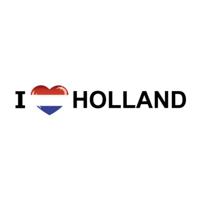 Sticker - I love Holland - 19 x 4 cm - Nederland - landenthema