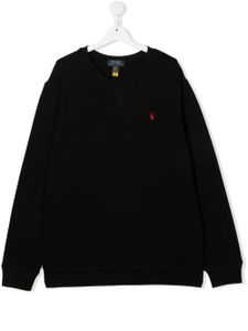 Ralph Lauren Kids sweat en coton à motif Polo Pony - Noir