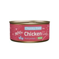 Prins Chunky Paté Adult kip met kalkoen natvoer kat 24 x 70 g Prins Chunky Paté Adult kip met kalkoen natvoer kat 24 x 70 g