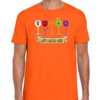 Bellatio Decorations Halloween verkleed t-shirt heren - wijn monster - oranje - themafeest outfit 2XL  -