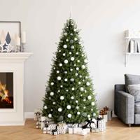 VidaXL 111-delige kerstballenset polystyreen wit en grijs