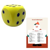 T&F Creations Kerstspel set - dobbelspel - incl foam dobbelsteen - geel