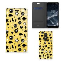 Mobiel BookCase Nokia 5.1 (2018) Punk Geel