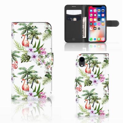 Apple iPhone Xr | Telefoonhoesje | Met pasjeshouder | Flamingo Palms