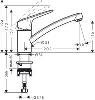 Hansgrohe Logis keukenkraan 120 coolstart chroom 71837000 - thumbnail