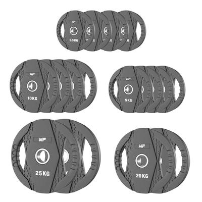 Muscle Power Olympische rubber halterschijf set 160KG Muscle Power Olympische rubber halterschijf set 160KG