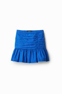 Geplooide minirok met ruches - BLUE - M