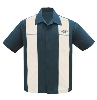 Steady Classic Cruising Shirt Teal Cream-XXL