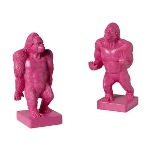 Boekensteun gorilla - set van 2 - roze